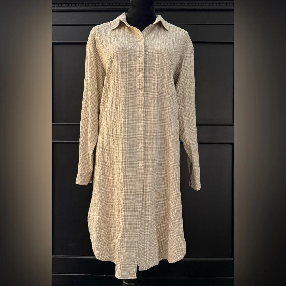 MAEVE Anthropologie Plaid Shirt Dress Medium - Picture 3 of 10